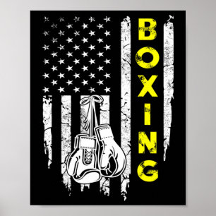 Affiche Boxe Drapeau américain 4 juillet Patriotique
