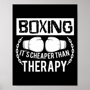Affiche Boxe drôle mieux que thérapie Gants Amateurs Gif