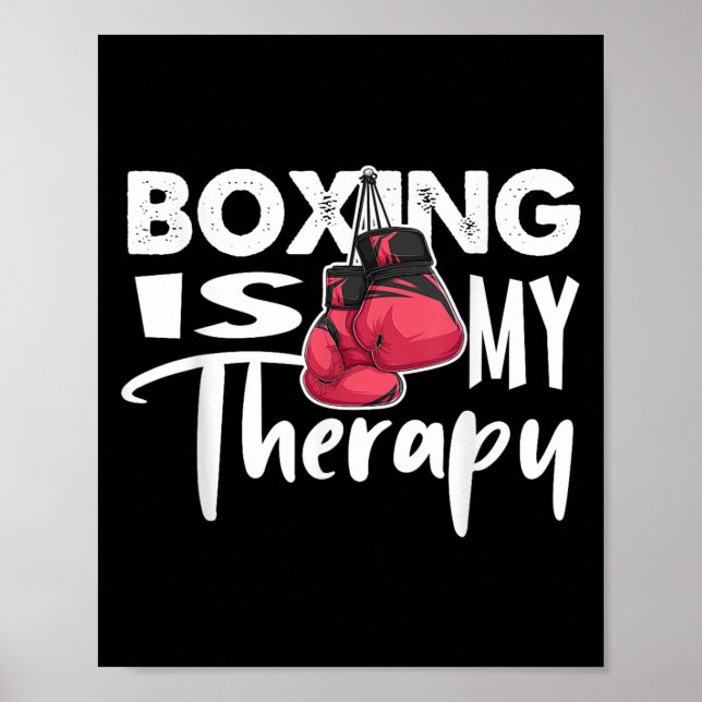 Affiche Boxe Est Ma Thérapie Drôle Citation Citation Gym F (Devant)