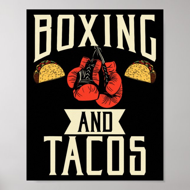 Affiche Boxe Et Tacos Cuisine Mexicaine Aimer Taco (Devant)