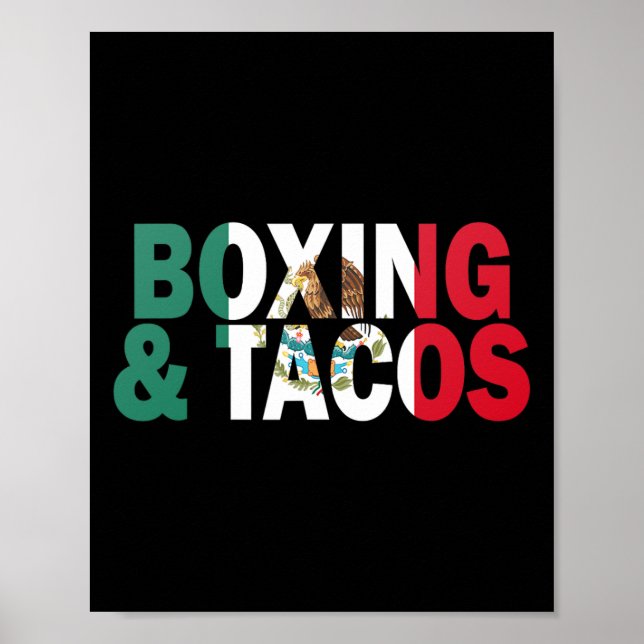 Affiche Boxe Et Tacos Drôle Mexique (Devant)