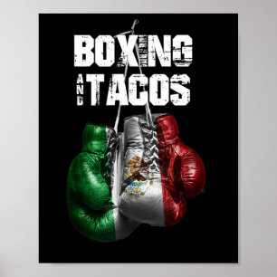 Affiche Boxe Et Tacos Drôle Mexique