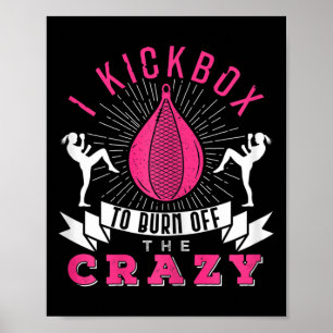 Affiche Boxe féminine de kickboxing, je frapperais ce kick