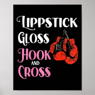 Affiche Boxe féminine Mma Kickboxing Lipstick Gloss Hock A