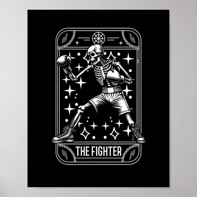 Affiche Boxe Fighter - Gants Sparring Boxer Skeleton Ta (Devant)