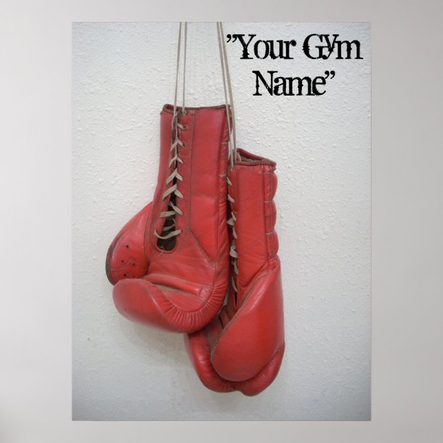 Affiche Boxe Gants Canvas, Ajoutez votre nom de salle de s (Devant)