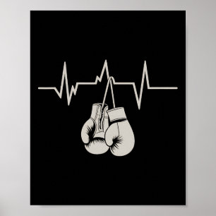 Affiche Boxe Gants de boxe à battement de coeur Exercice d