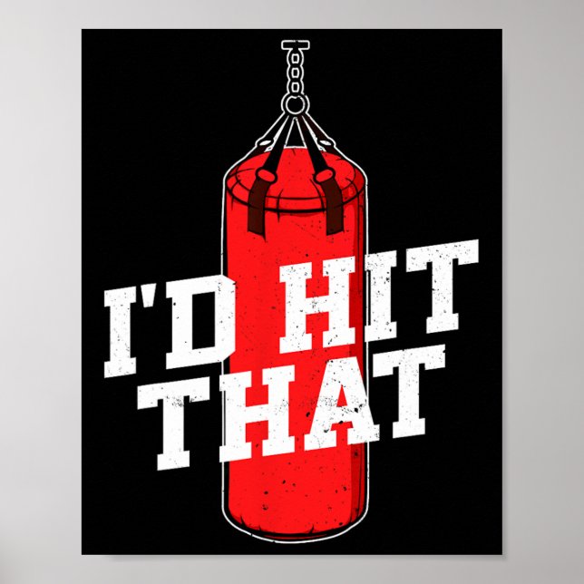 Affiche Boxe Je Frapperais Que Gants De Boxe Punching Bag  (Devant)