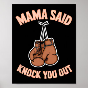 Affiche Boxe Kickboxing Mama A Dit Frapper U Out Combighti
