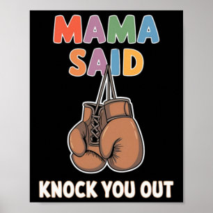 Affiche Boxe Kickboxing Mama A Dit Frapper U Out Combighti