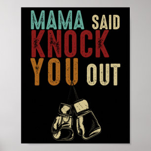 Affiche Boxe Kickboxing Mama a dit vous frapper Mères Da