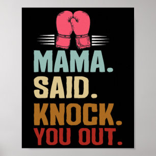 Affiche Boxe Kickboxing Maman a dit vous frapper la fête d