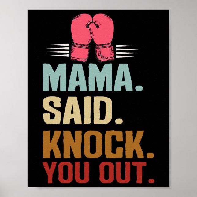 Affiche Boxe Kickboxing Maman a dit vous frapper la fête d (Devant)