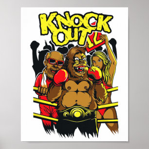 Affiche Boxe Knock Out Dit :