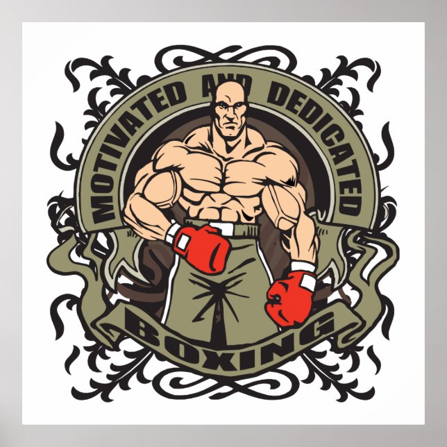 Affiche Boxe motivée (Devant)