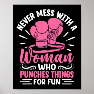 Affiche Boxe N'embête Jamais Une Femme Qui Frappe Des Chos