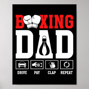Affiche Boxe Papa Conduit Paie Clap Boxe Père