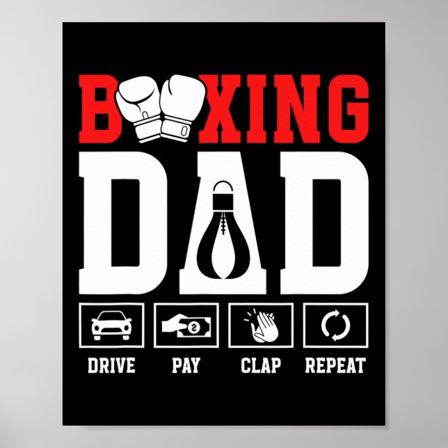 Affiche Boxe Papa Conduit Paie Clap Boxe Père (Devant)
