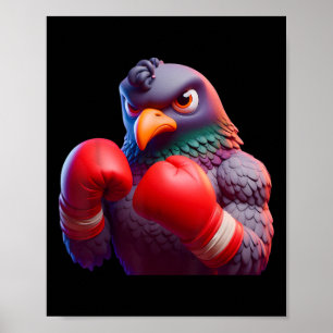 Affiche Boxe Pigeon Boxer Kickboxer Mixed martial art Comb
