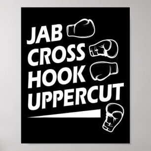Affiche Boxe Sport Jab Cross Hook Uppercut Boxer Birthda