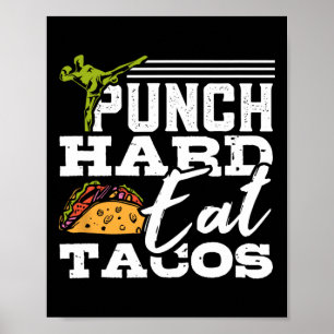 Affiche Boxe Thaï Mangez des Tacos Kickboxing Heureux Spor