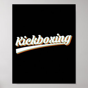 Affiche Boxe thaï vintage rétro Kickboxeur