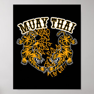 Affiche Boxe thaïlandaise de Muay Thai, Tigres de Muay Tha