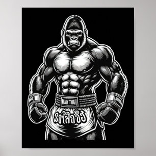 Affiche Boxe Thaïlandaise Et Kickboxing - Muay Thai Gorill
