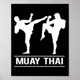 Affiche Boxe Thaïlandaise Kickboxing Mma Combattants Muay