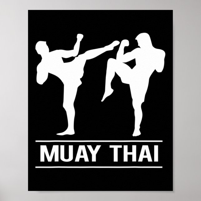 Affiche Boxe Thaïlandaise Kickboxing Mma Combattants Muay  (Devant)