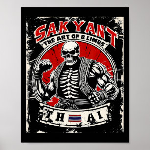 Affiche Boxe thaïlandaise Sak Yant Tatouage Squelette- L'A