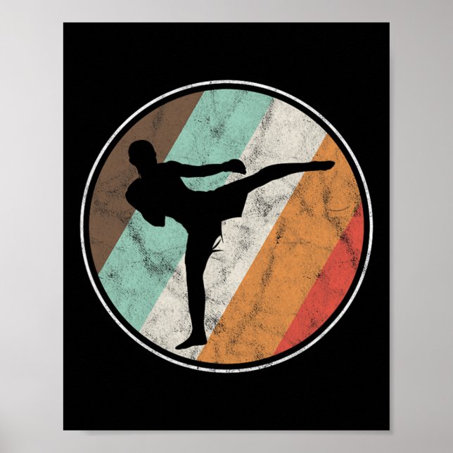 Affiche Boxe thaïlandaise vintage en détresse Muay Thai  (Devant)
