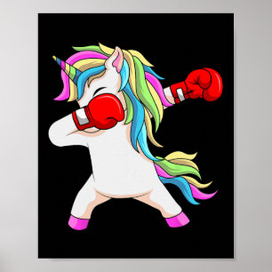 Affiche Boxe Unicorn Dabbing Boxer Entraîneur stagiaire