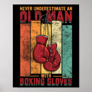 Affiche Boxe Vieux Homme - Vintage