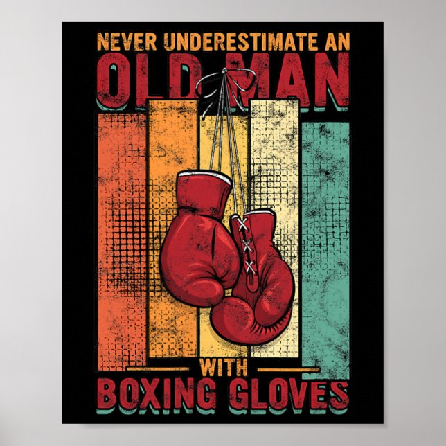 Affiche Boxe Vieux Homme - Vintage (Devant)