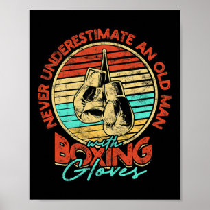 Affiche Boxe Vieux Homme - Vintage 1