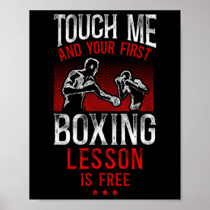 Affiche Boxe Vintage Touchez-Moi Et Votre Première Boxe Mo