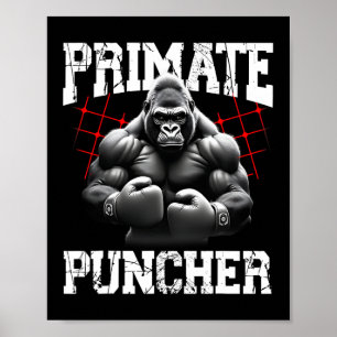 Affiche Boxer à gorille musculaire à poinçonnets Primate A