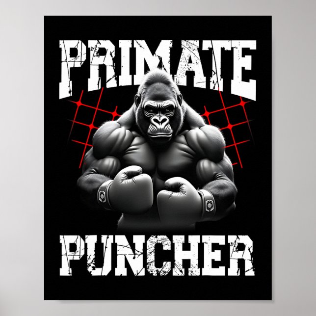 Affiche Boxer à gorille musculaire à poinçonnets Primate A (Devant)