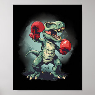 Affiche Boxer Dinosaur Boxing Dino Kickboxing T-rex Boxing