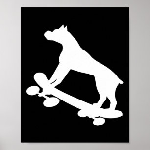 Affiche Boxer drôle de skateboard skateboard skateur