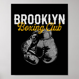 Affiche Boxer en détresse Retro Brooklyn Boxer Club Vintag