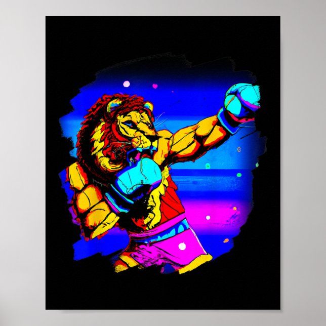 Affiche Boxer Lion Cool Drôle Boxer Lion (Devant)