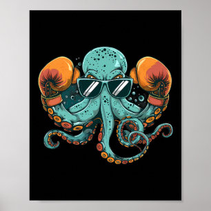 Affiche Boxer Octopus Lover Ocean Sea Creator Funny Boxin