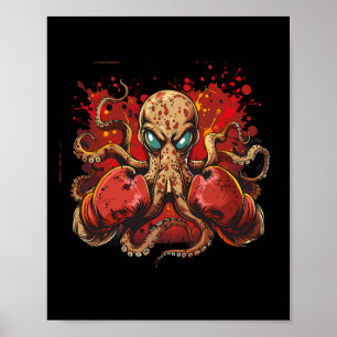 Affiche Boxer Octopus Lover Ocean Sea Creator Funny Boxin