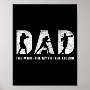 Affiche Boxer Papa L'homme Le mythe La légende Le père Da