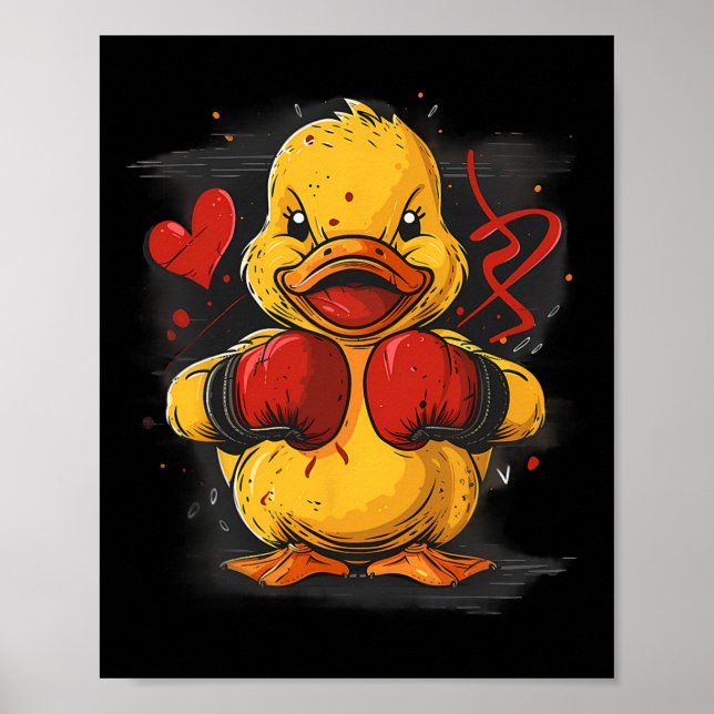 Affiche Boxer Rubber Duck With Boxing Gloves Kickboxing Fu (Devant)