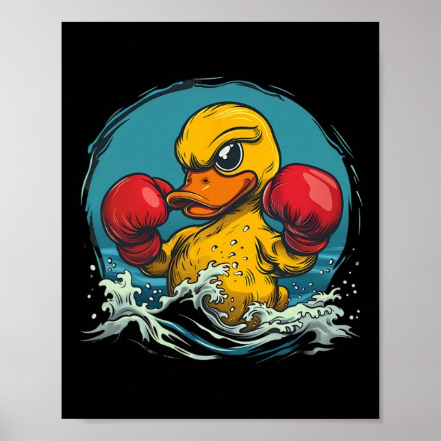Affiche Boxer Rubber Duck With Boxing Gloves Kickboxing Fu (Devant)