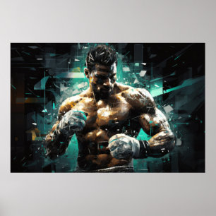 Affiche Boxer Sport Peinture Art Décor Abstrait