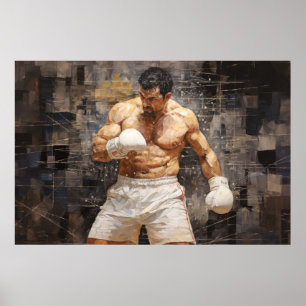 Affiche Boxer Sport Peinture Art Décor Abstrait